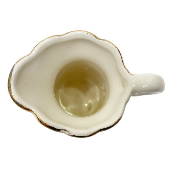 Vintage Florida Souvenir Creamer Mocking Bird Orange Blossom Flowers White Gold - Picture 10 of 12